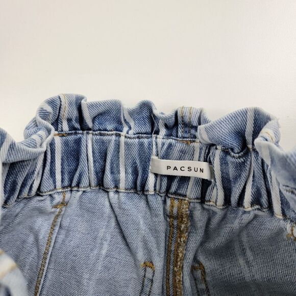 Pacsun High Rise Mommy Shorts Button up  size Small Pin Stripe - Picture 7 of 8